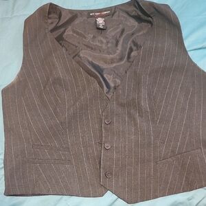 New York & Company Gray Pinstripe Vest